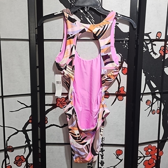 Kikirio Colorful One Piece Open Back Swimsuit Size Medium New - Picture 10 of 10